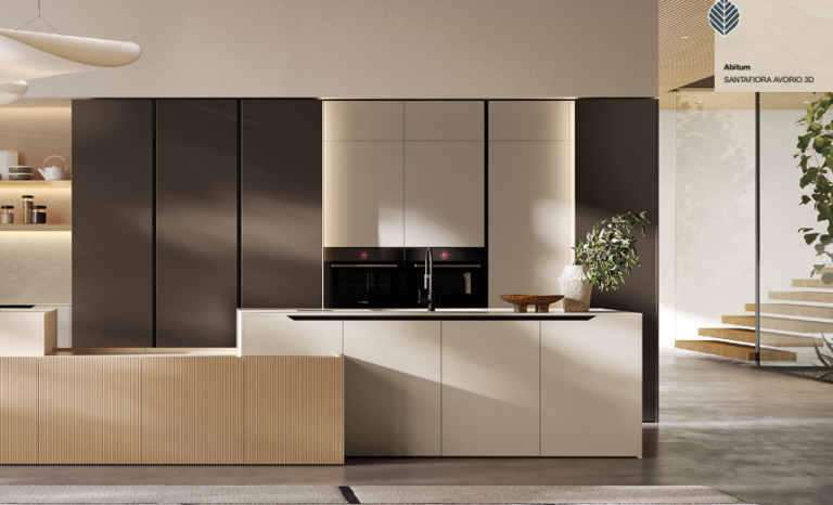 Cuisiniste Val d'Europe cuisine Arredo3 Time prise Sinua et îlot double